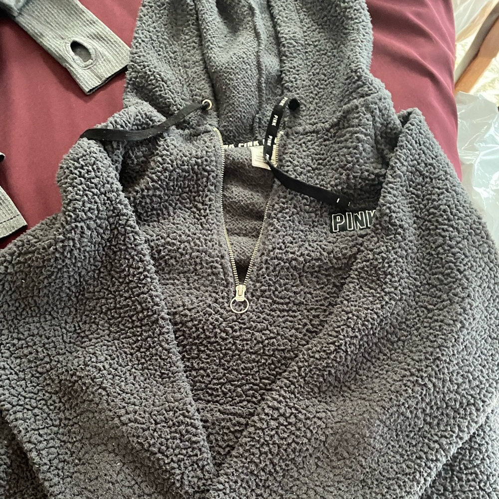 PINK Sherpa hoodie-M